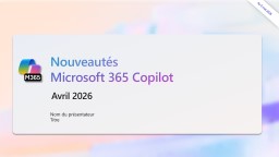 Nouveautés Microsoft 365 Copilot - Avril 2026